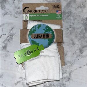 Wrightsock Ultra Thin Quarter XL Sz 12 - 14 Running Socks Ultra Thin White New